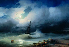 Буря на море лунной ночью :: Айвазовский Иван Константинович, 1853 г.