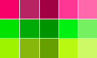 Color Palette by Color Scheme Designer: малиново-вишнёвый, спокойный зелёный, тёплый зелёный
