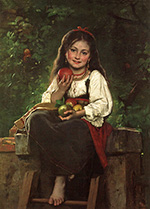 Сбор яблок (The Apple Picker) :: Леон Жан Базиль Перро, 1879 год